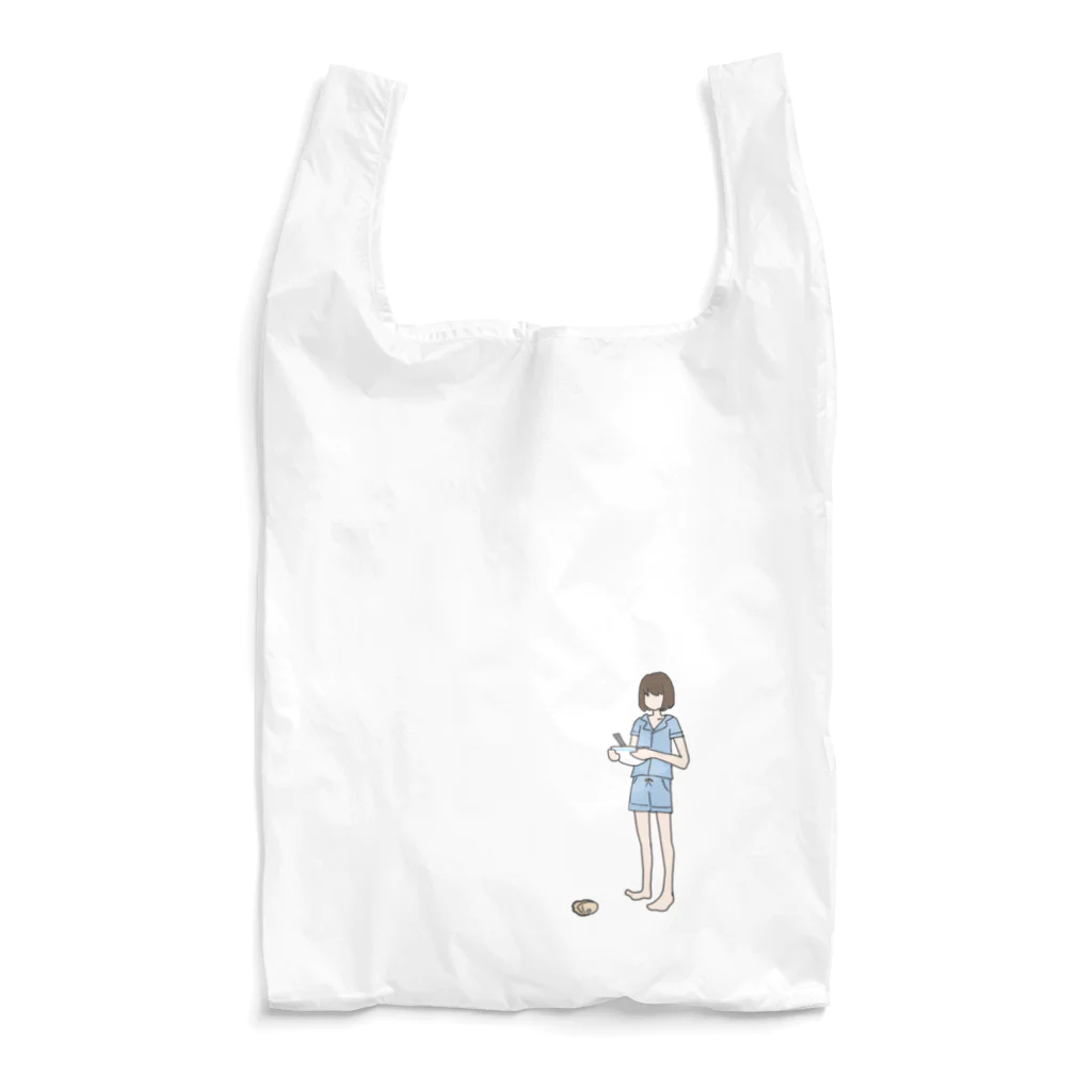 みやたの落ちたカキ食べられないの -blue- Reusable Bag