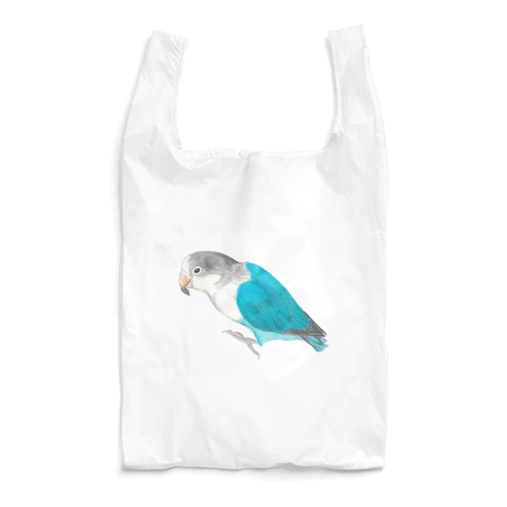 森図鑑の[森図鑑] ブルーボタンインコと種 Reusable Bag