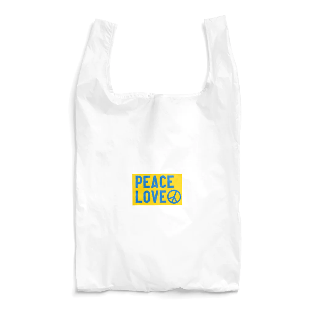 サトオのPEACE LOVEピースマーク（Peace symbol）ウクライナ色 Reusable Bag