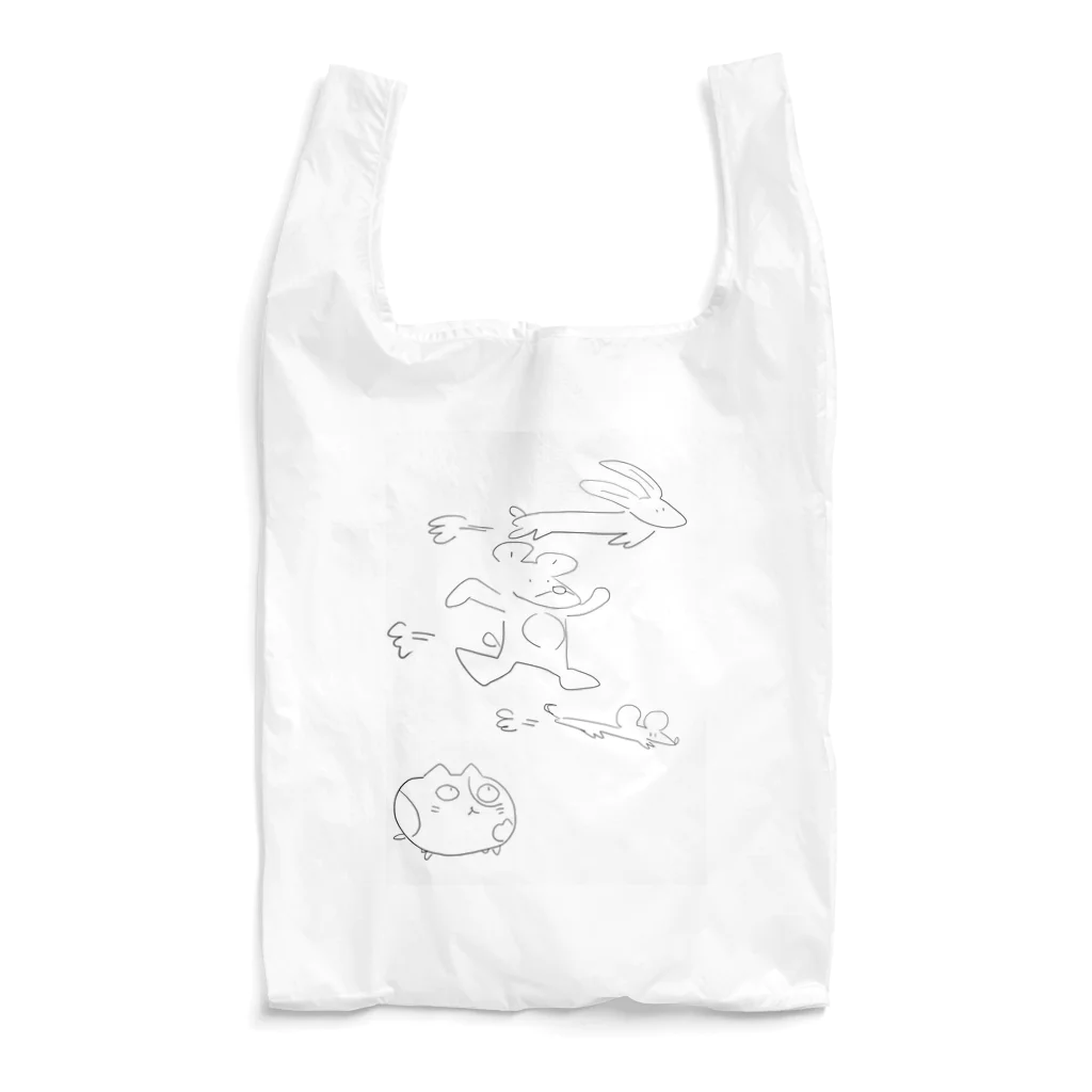 ゆちのショップの走る動物を見てるネコ Reusable Bag