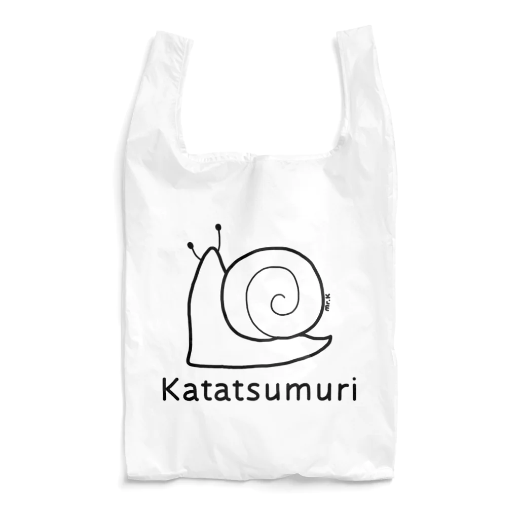 MrKShirtsのKatatsumuri (カタツムリ) 黒デザイン エコバッグ