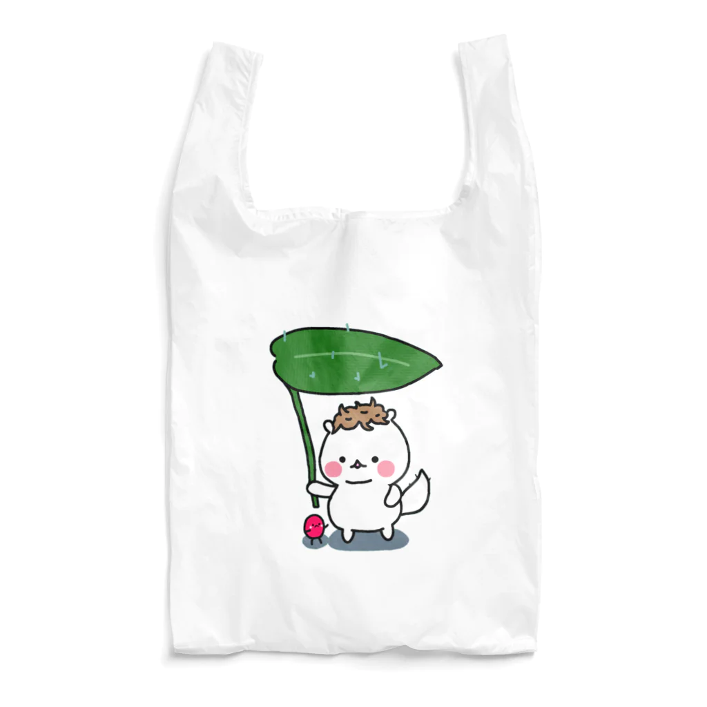 とりーとめんと。(もち三郎)の葉っぱの傘をさす もち三郎 Reusable Bag