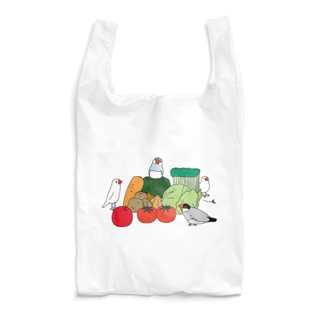 文鳥堂の文鳥と野菜 Reusable Bag