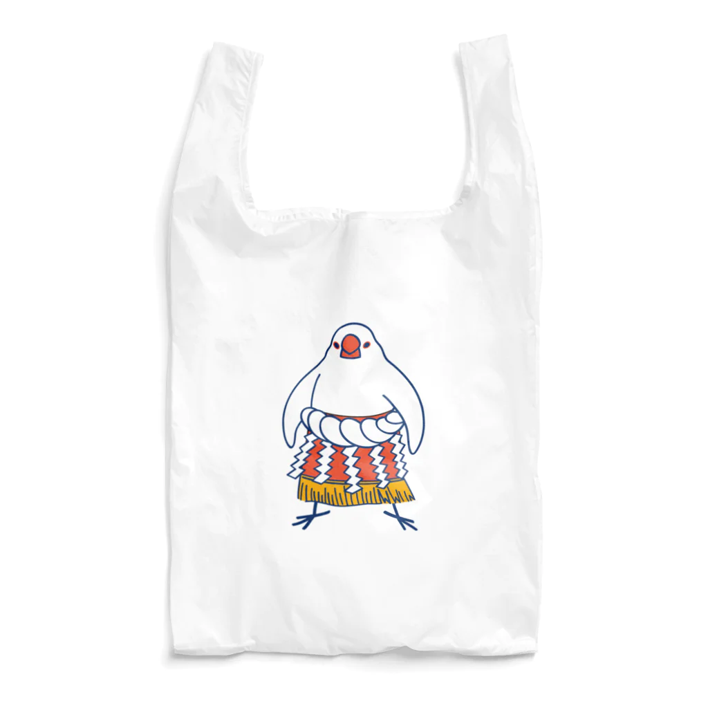 もしもしこちら文鳥のすもう文鳥よこづな　青ライン Reusable Bag