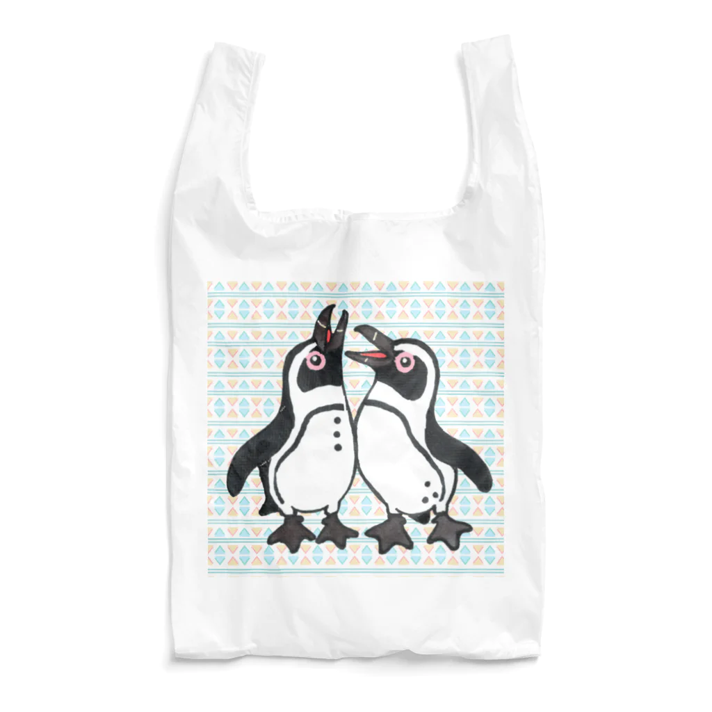 penguininkoの仲良く鳴き合うケープペンギン🐧背景ありC Reusable Bag