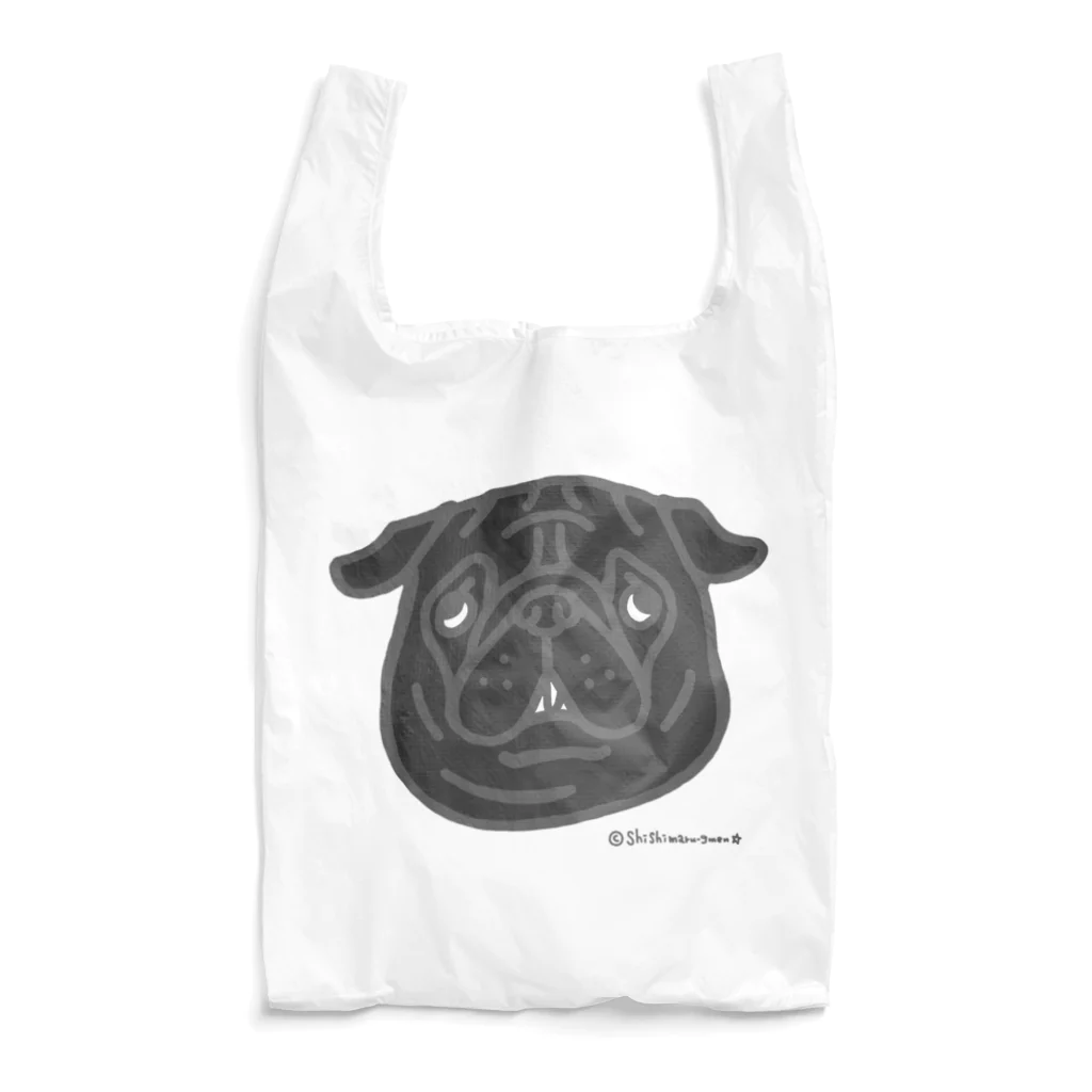 shishimaru-gmenの黒パグちゃん Reusable Bag