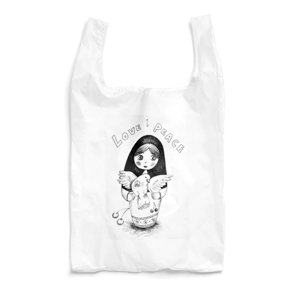 PETDOGSのLOVE&PEACEのマトリョーシカちゃん Reusable Bag