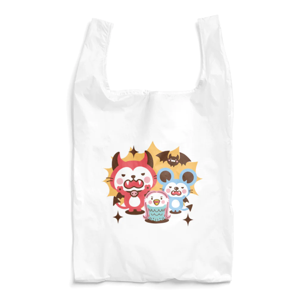 ミニマムユニヴァース@SUZURIのデビねこくんとデビねずちゃん エコバッグ アマビエ Reusable Bag