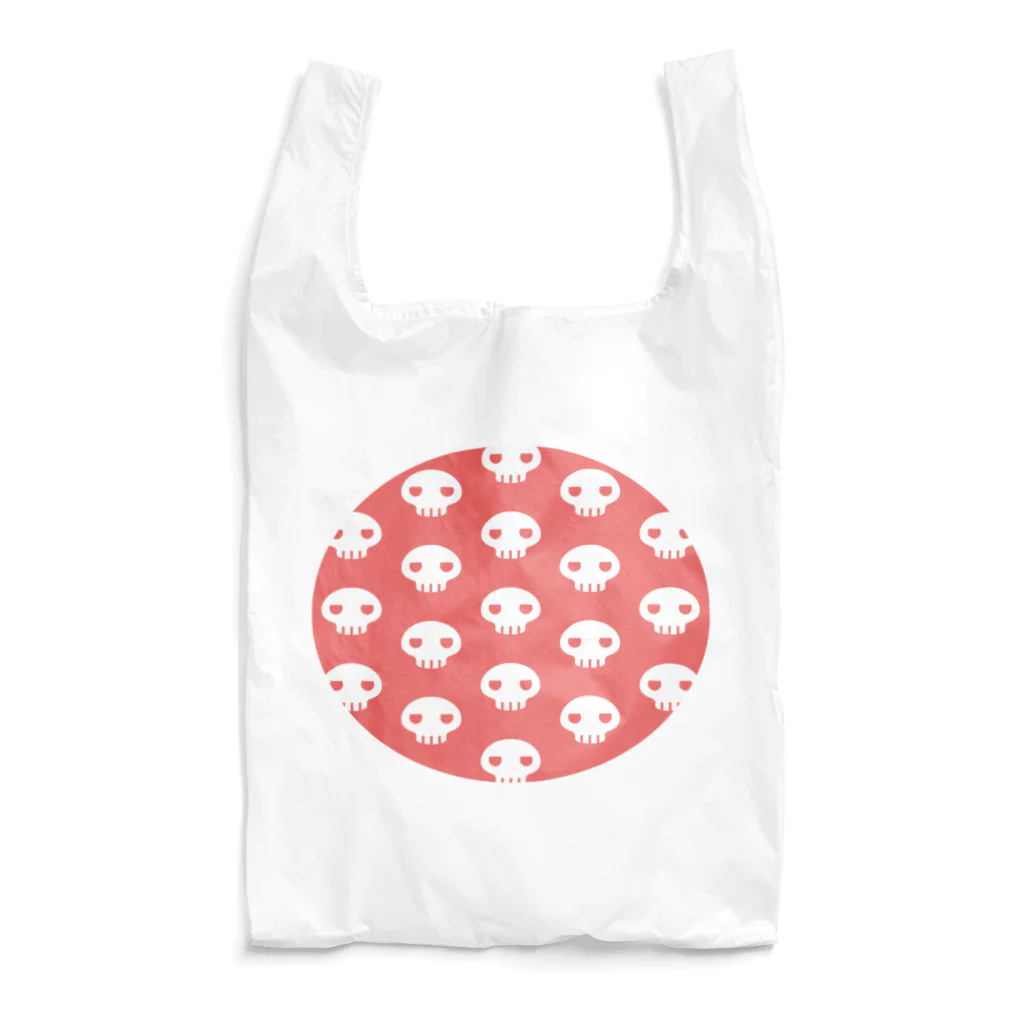 ミニマムユニヴァース@SUZURIのデビねこくん どくろエコバッグ レッド Reusable Bag