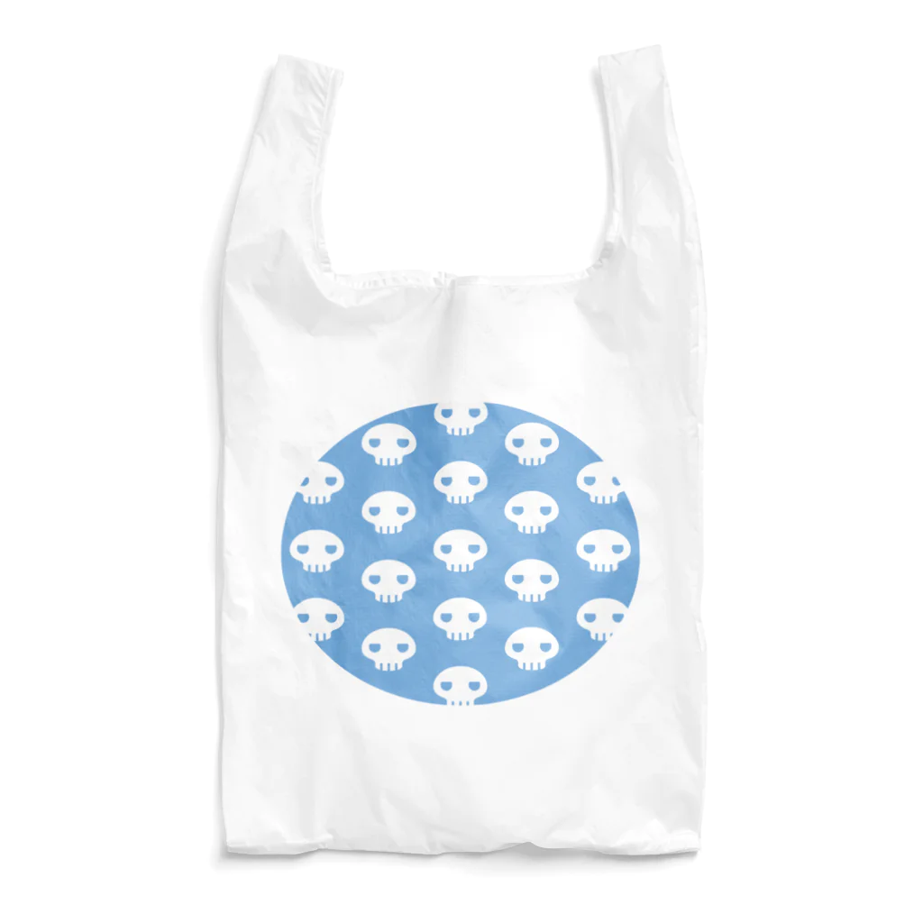 ミニマムユニヴァース@SUZURIのデビねこくん どくろエコバッグ ブルー Reusable Bag