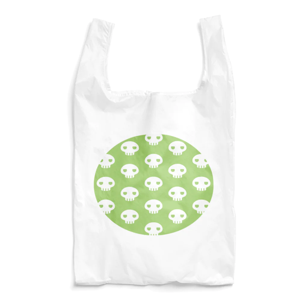 ミニマムユニヴァース@SUZURIのデビねこくん どくろエコバッグ グリーン Reusable Bag