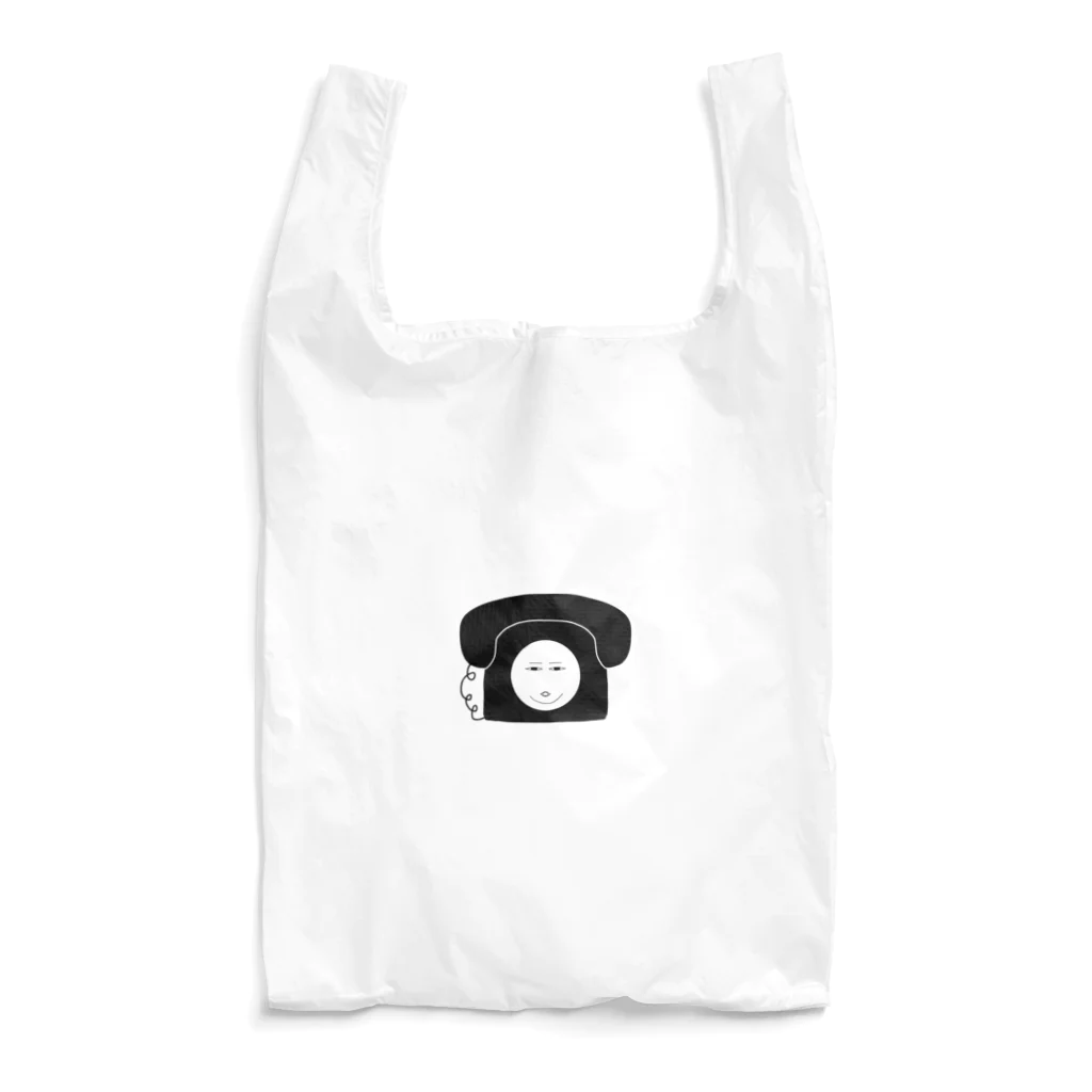 わらしんの顔つき黒電話 Reusable Bag