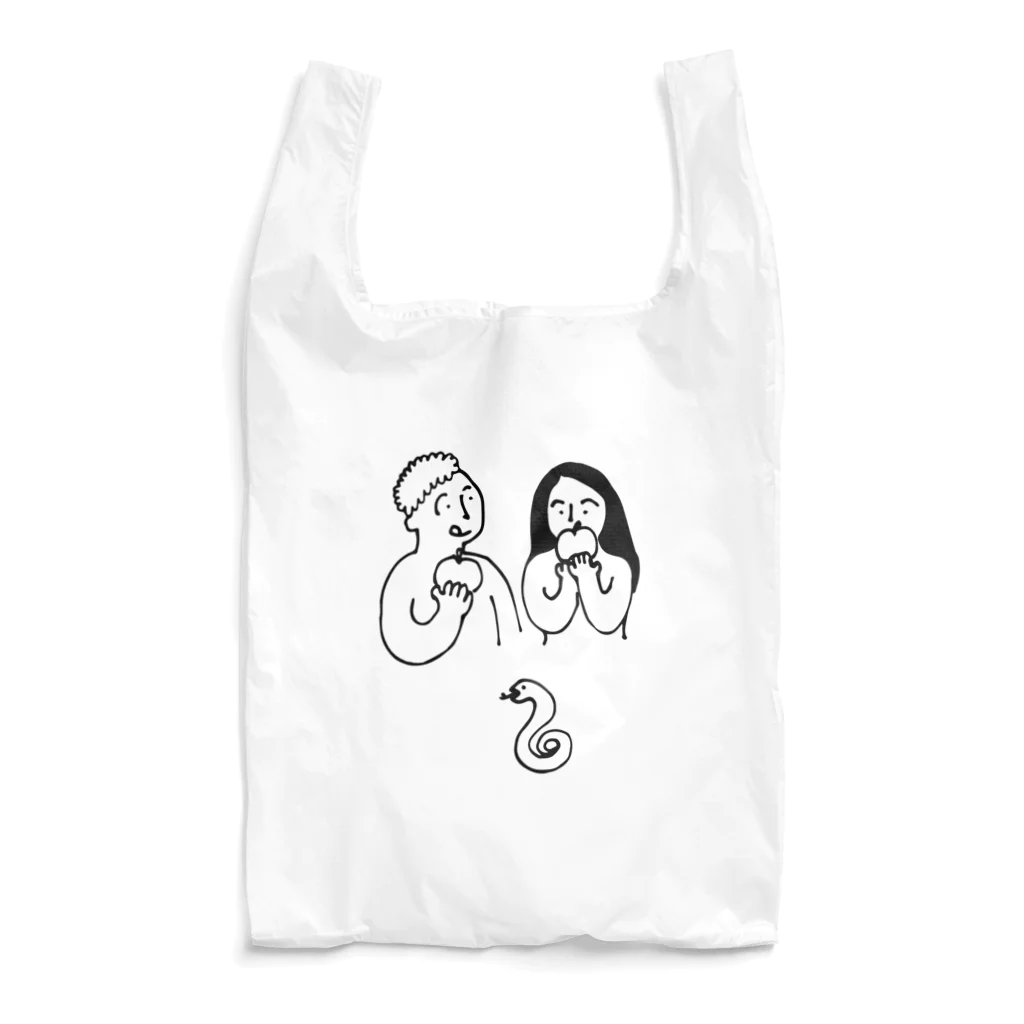 のんびりキリスト教のアダム&エバ Reusable Bag