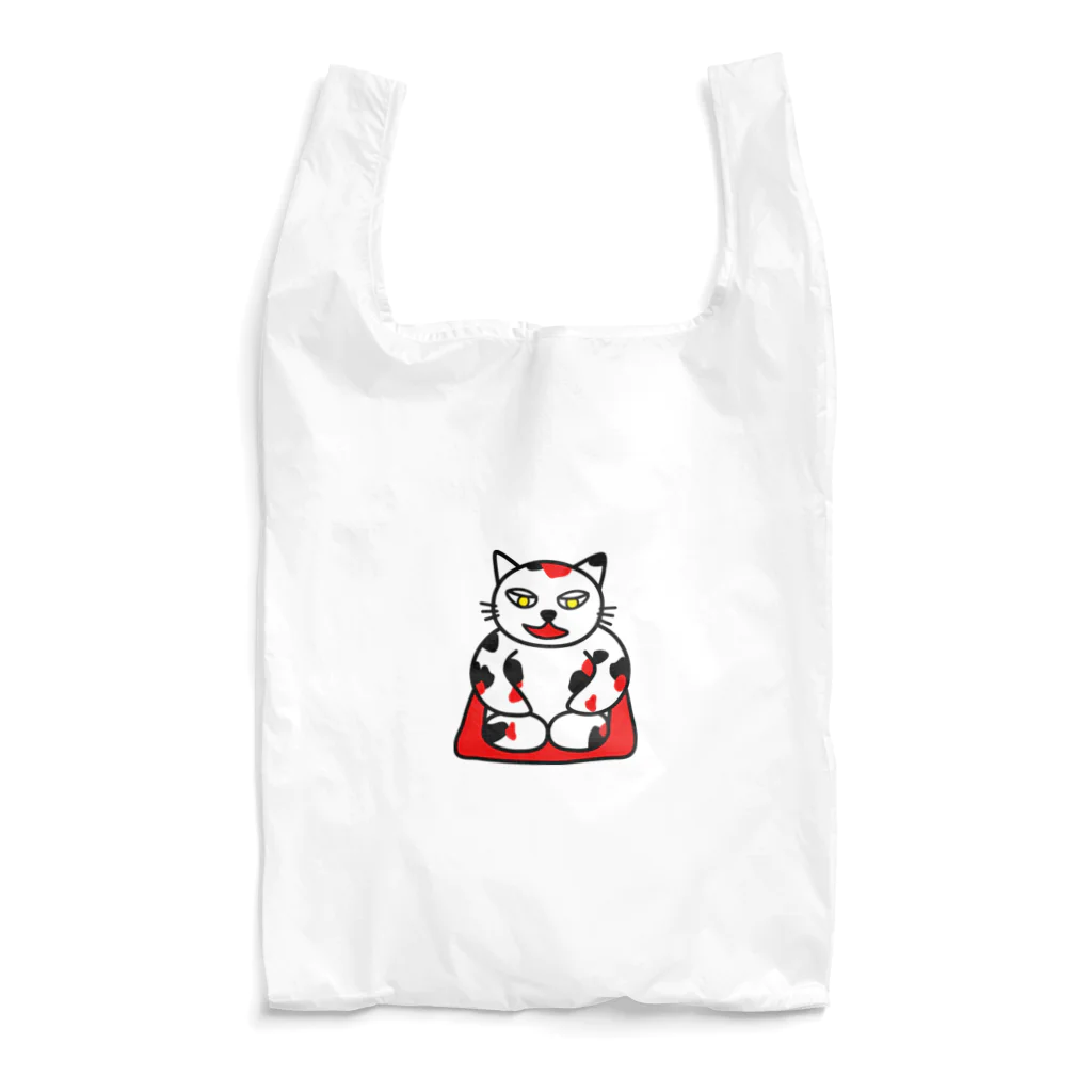 ナウい6Tショップの【前田デザイン室 ニャン-T プロジェクト】正座待機 Reusable Bag