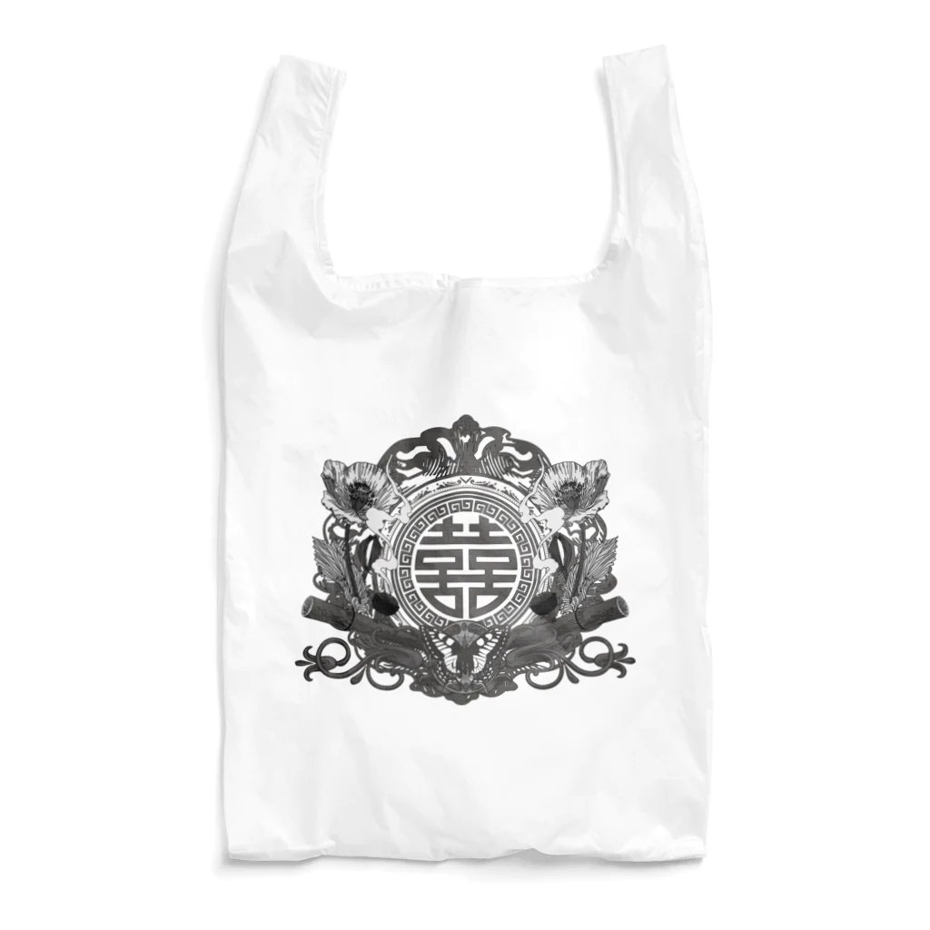 中華呪術堂（チャイナマジックホール）の【白黒】幻想阿片中華紋 Reusable Bag