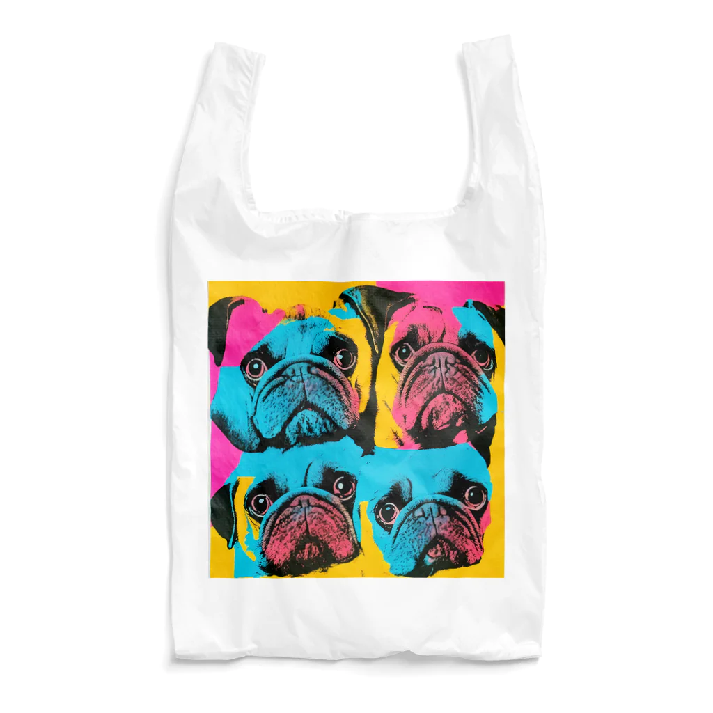 TakashiSのsurprised face pug Reusable Bag