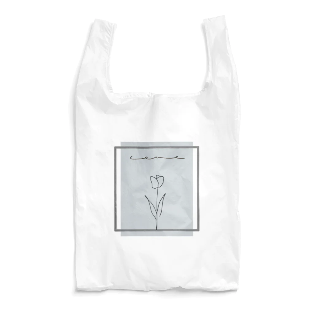 rilybiiのgray blue × 線画チューリップ Reusable Bag