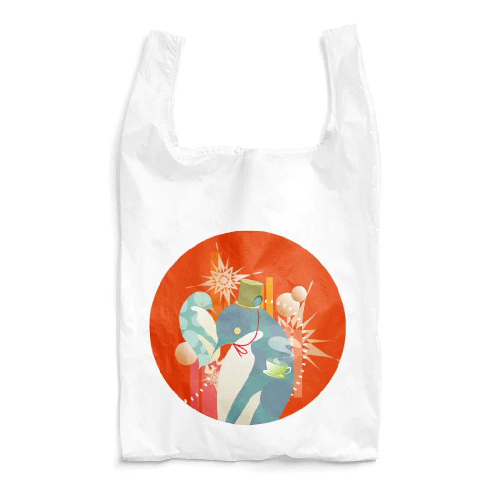 ペンギンパカリのペンギンTeaTime（赤） Reusable Bag