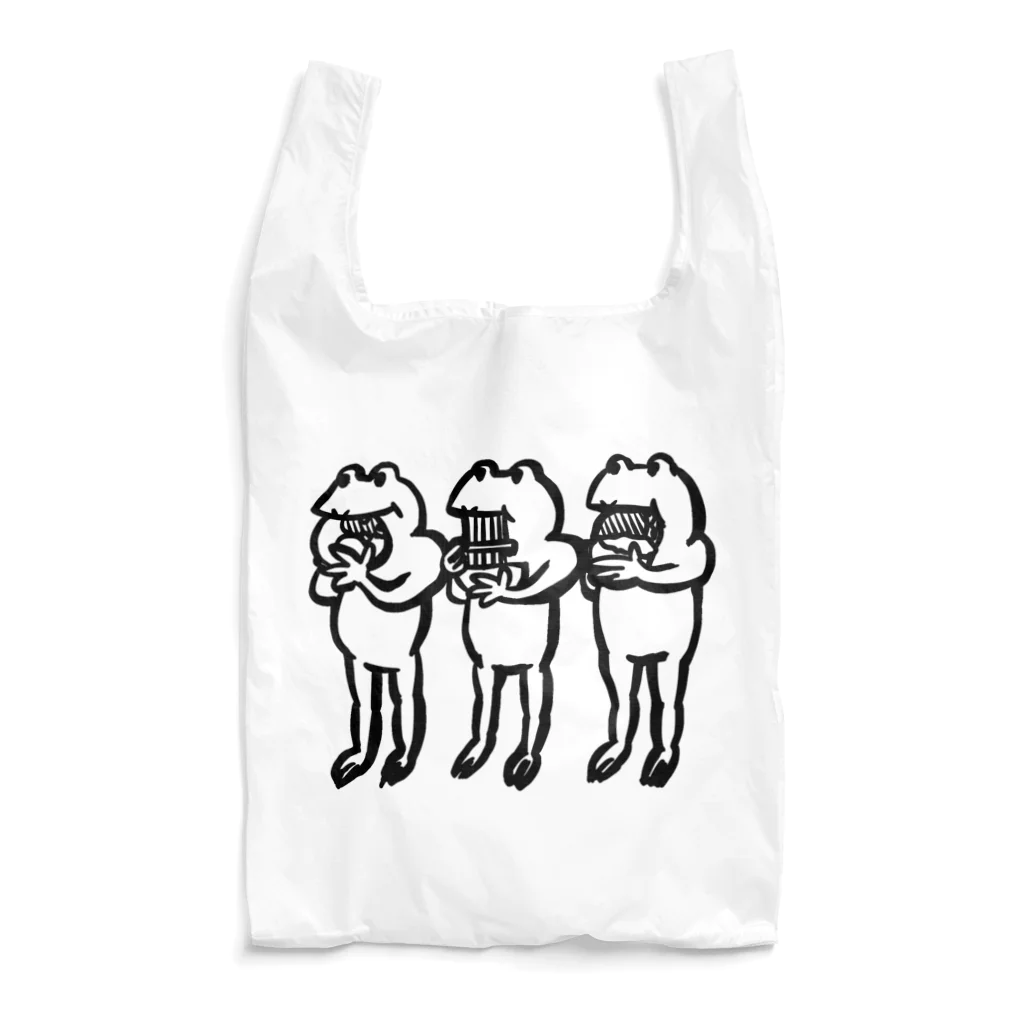 なにかごようですか？のカエル３ひき Reusable Bag