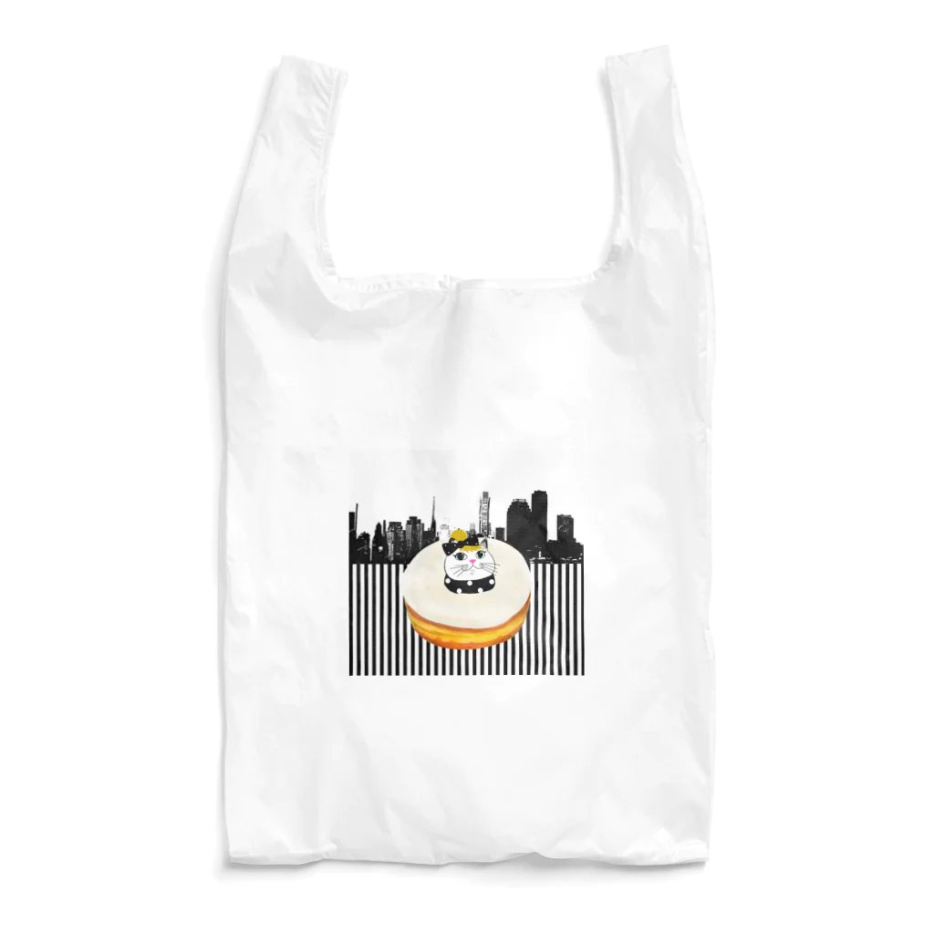 Lovecatfashionのモチ猫ちゃんホワイトチョコドーナツ Reusable Bag