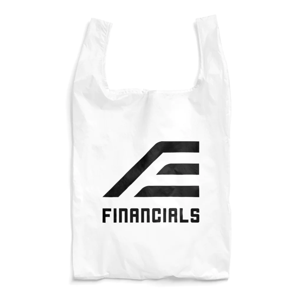 ファイナンシャルズのFINANCIALS黒ロゴスクエア エコバッグ