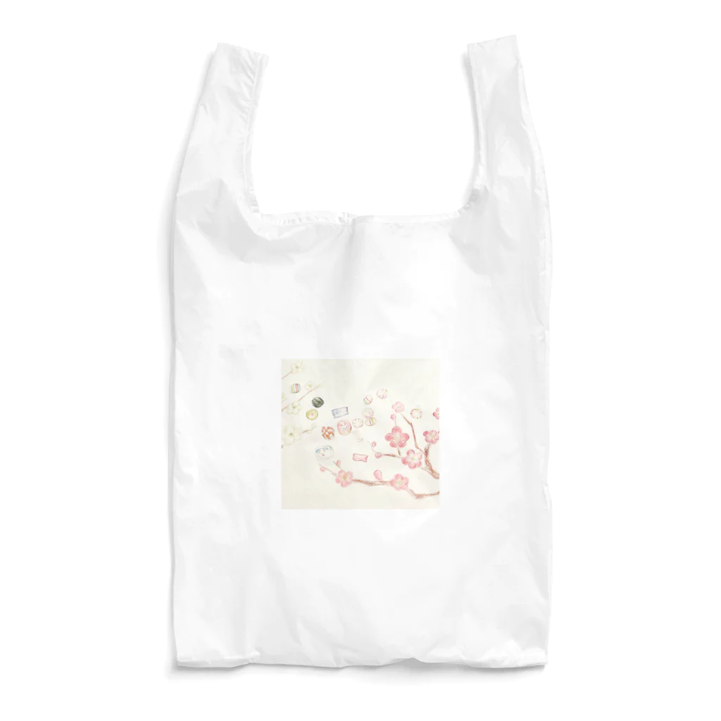 小さな森の紅白梅図と細工飴 Reusable Bag