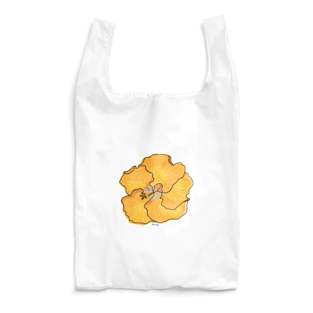 rukappleのオレンジハイビスカス　Orange Hibiscus Reusable Bag