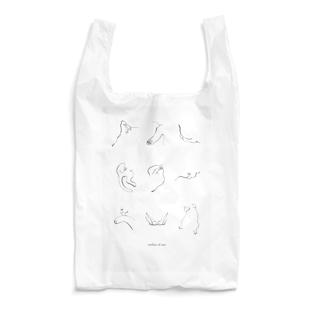 NEKO CHAN FUFUFUのoutline of cat Reusable Bag