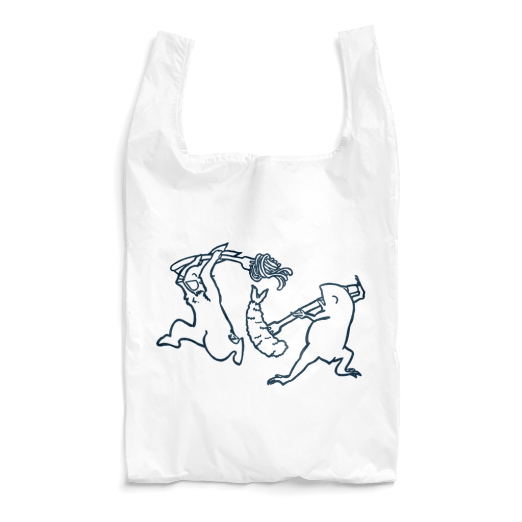 GOODS SHOP【そぞろな小窓】 SUZURI店の【ぎがといっしょ】《紺線》 Reusable Bag