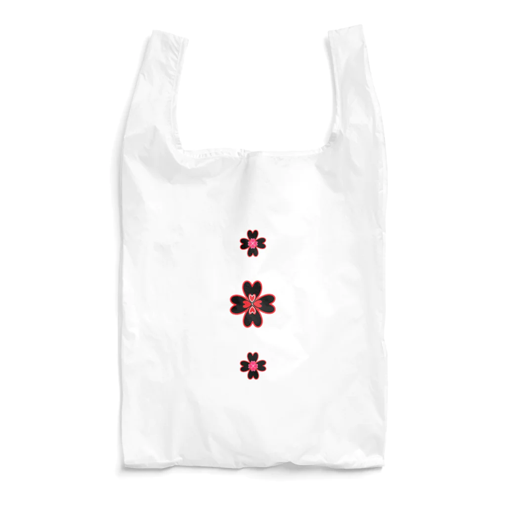 いっぷく処 てんてんの黒華(縦) Reusable Bag