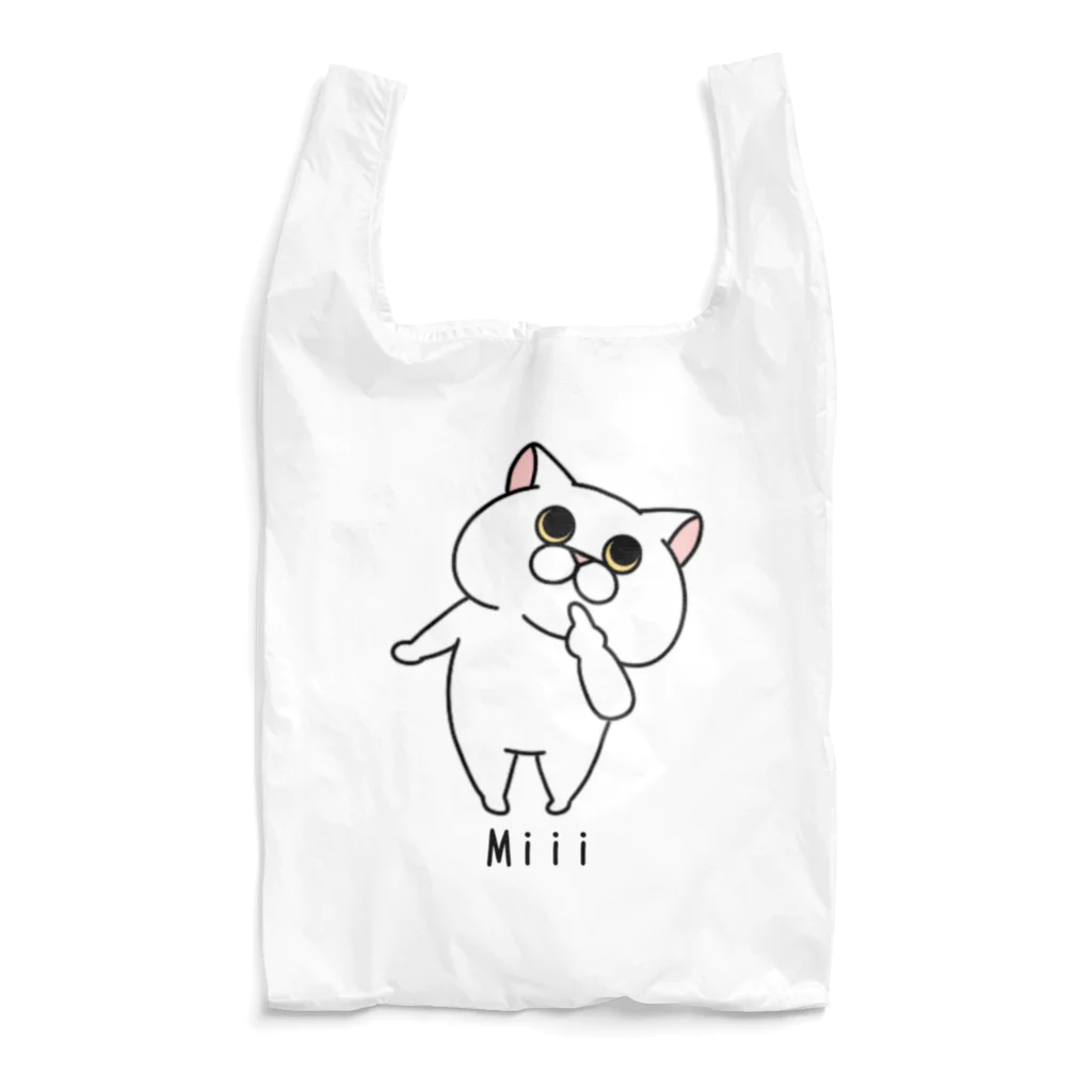 Miiiさんのあざとヌッコ氏【白】 Reusable Bag