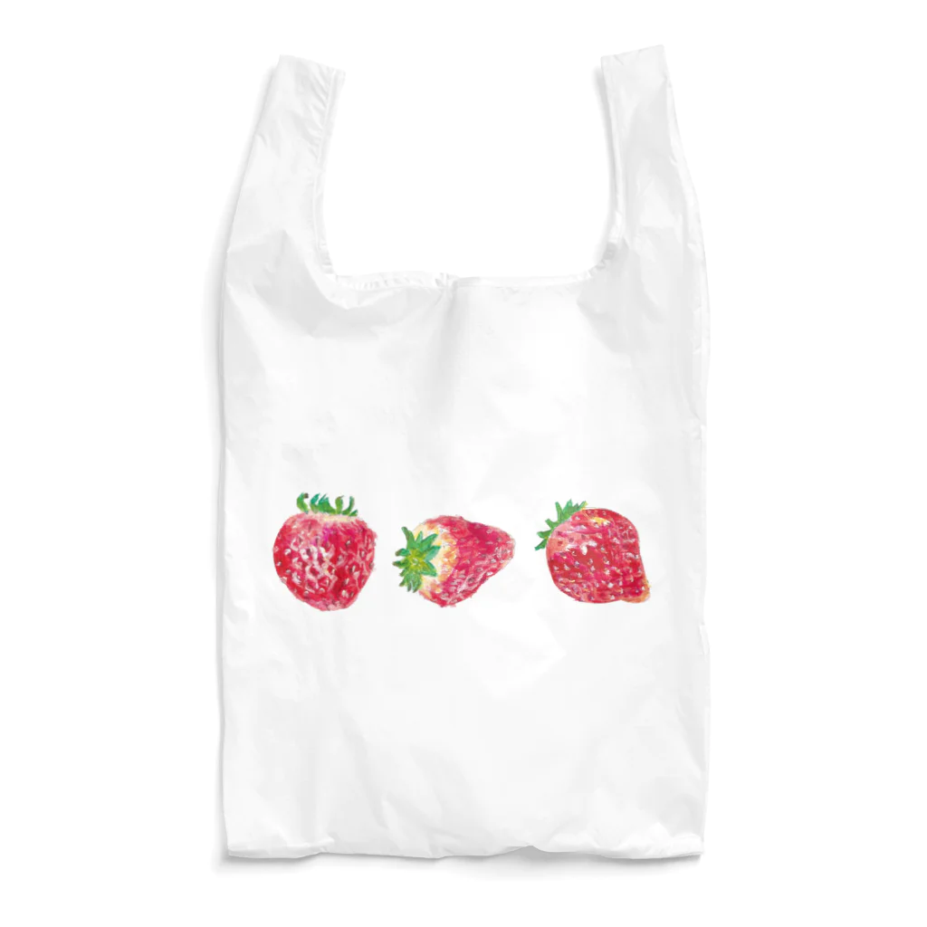 ピヨデザインのいちごみっつ Reusable Bag