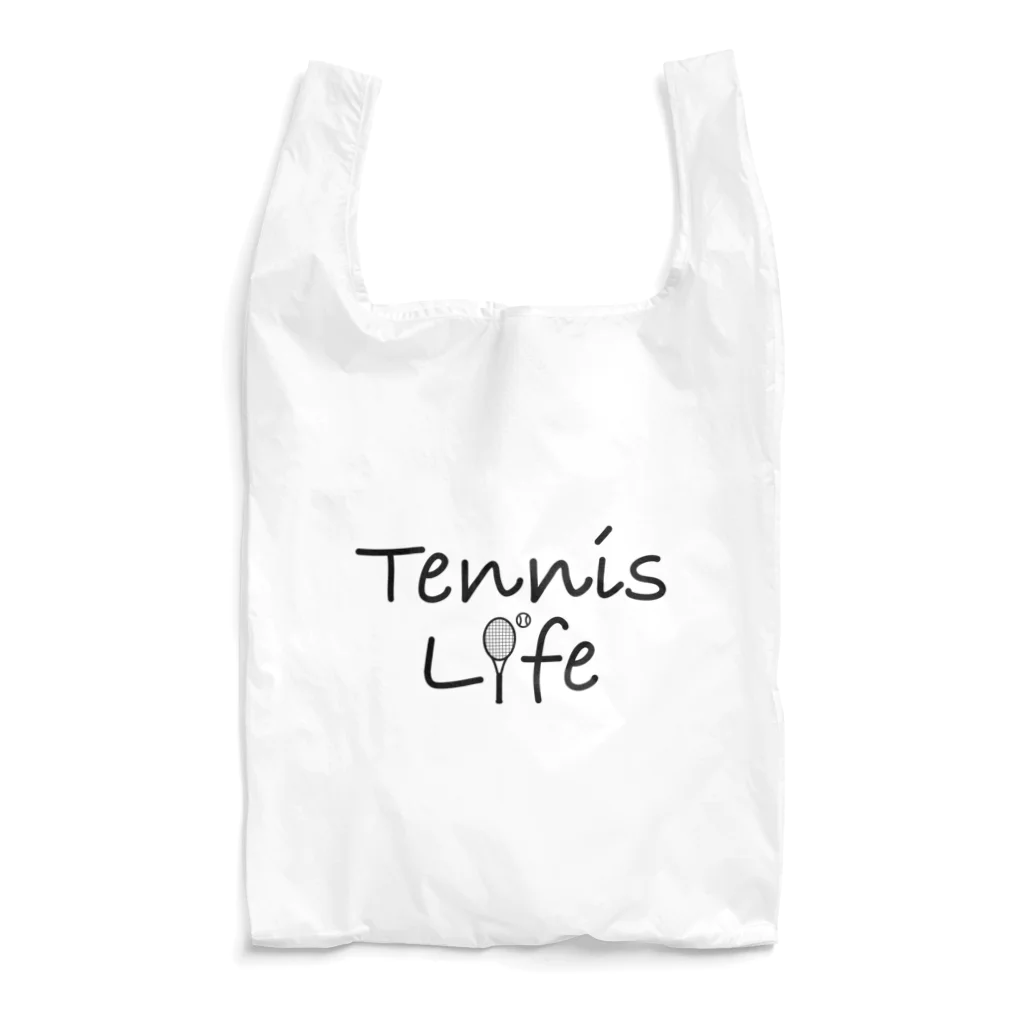 sports_tower スポーツタワーのテニス・TENNIS・ライフ・筆記文字・アイテム・デザイン・ラケット・ガット・イラスト・スポーツ・Tシャツ・サーブ・男子・女子・かっこいい・かわいい・選手・画像・ボール・王子・応援 エコバッグ