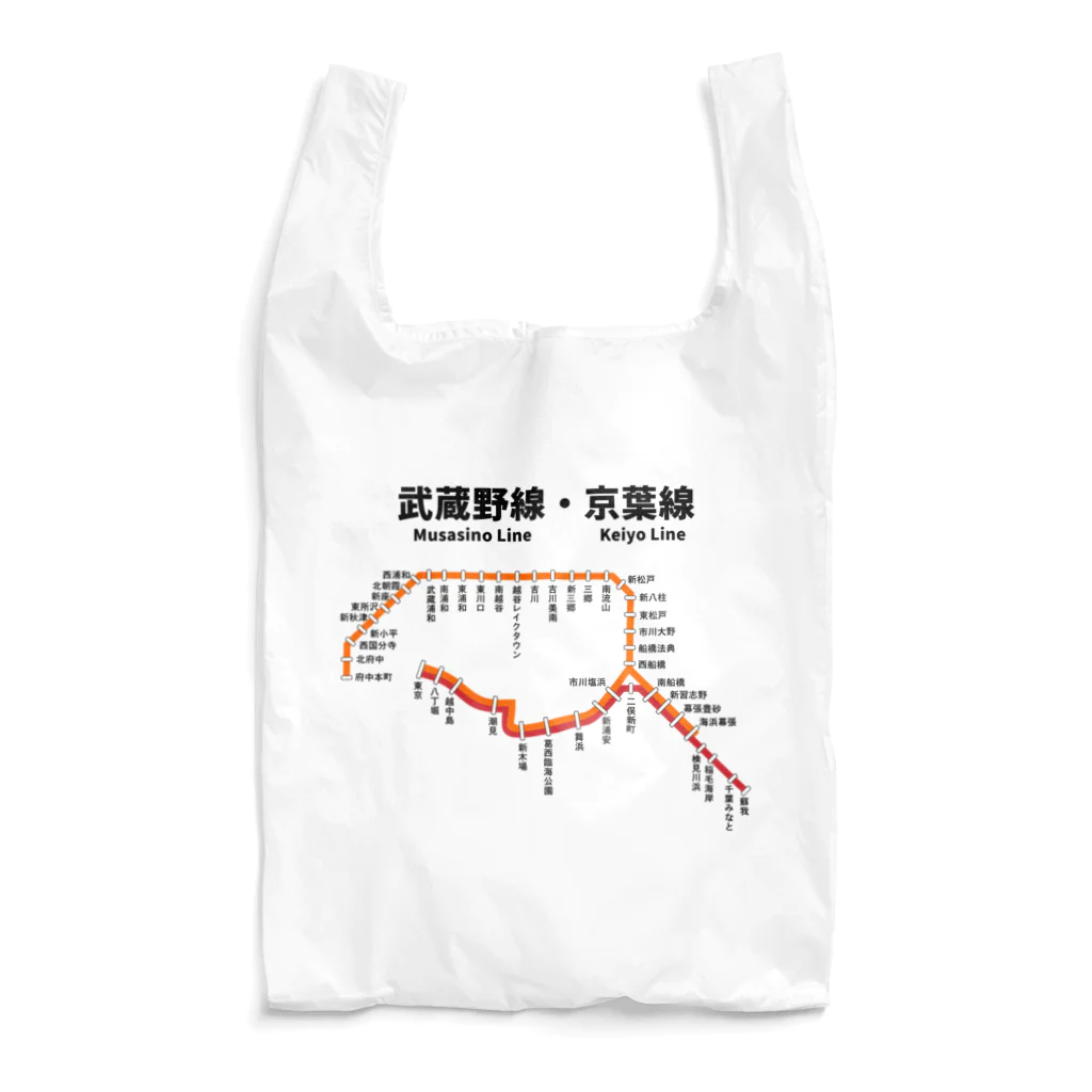 柏洋堂の武蔵野線・京葉線 路線図 Reusable Bag