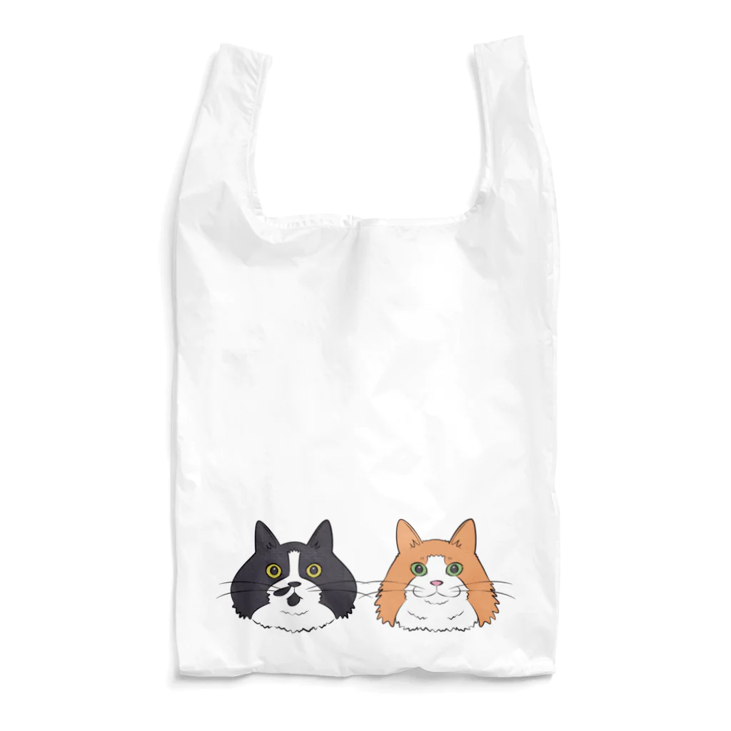 もふもふはちわれずの片髭ハチ子と髭袋デカ美 Reusable Bag