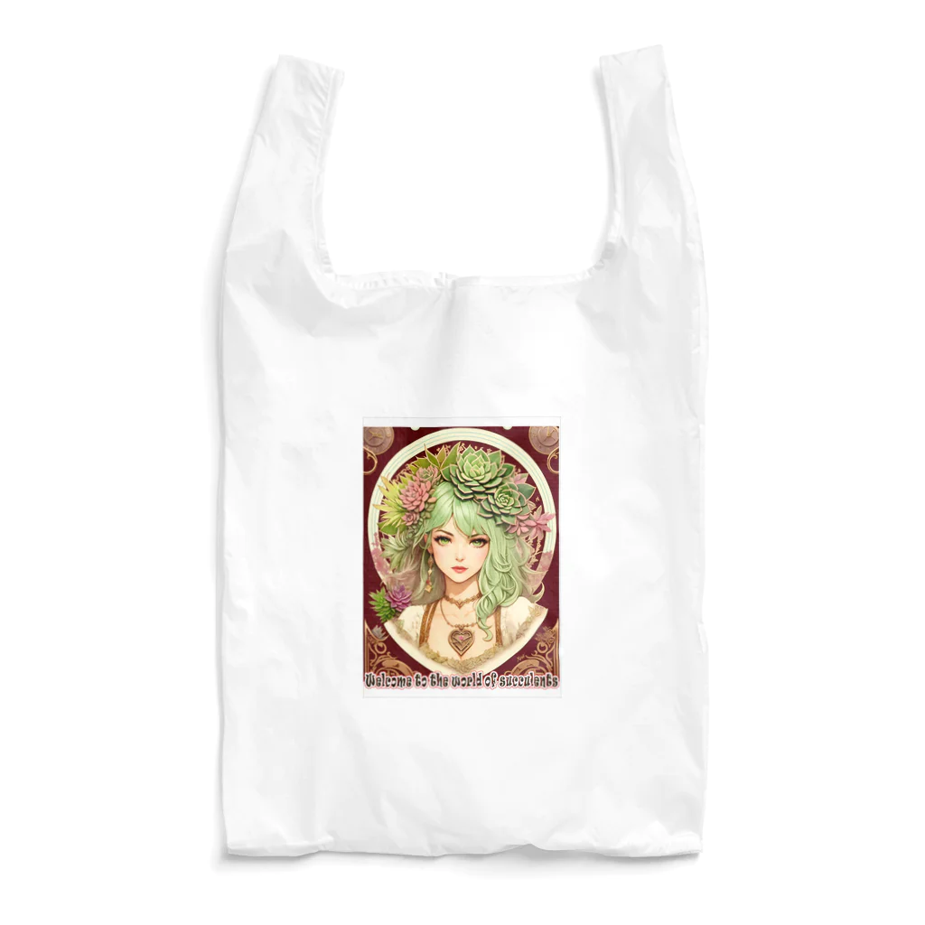 saayaan＠succulent_artistの多肉植物店のクールな女性店員　 Reusable Bag