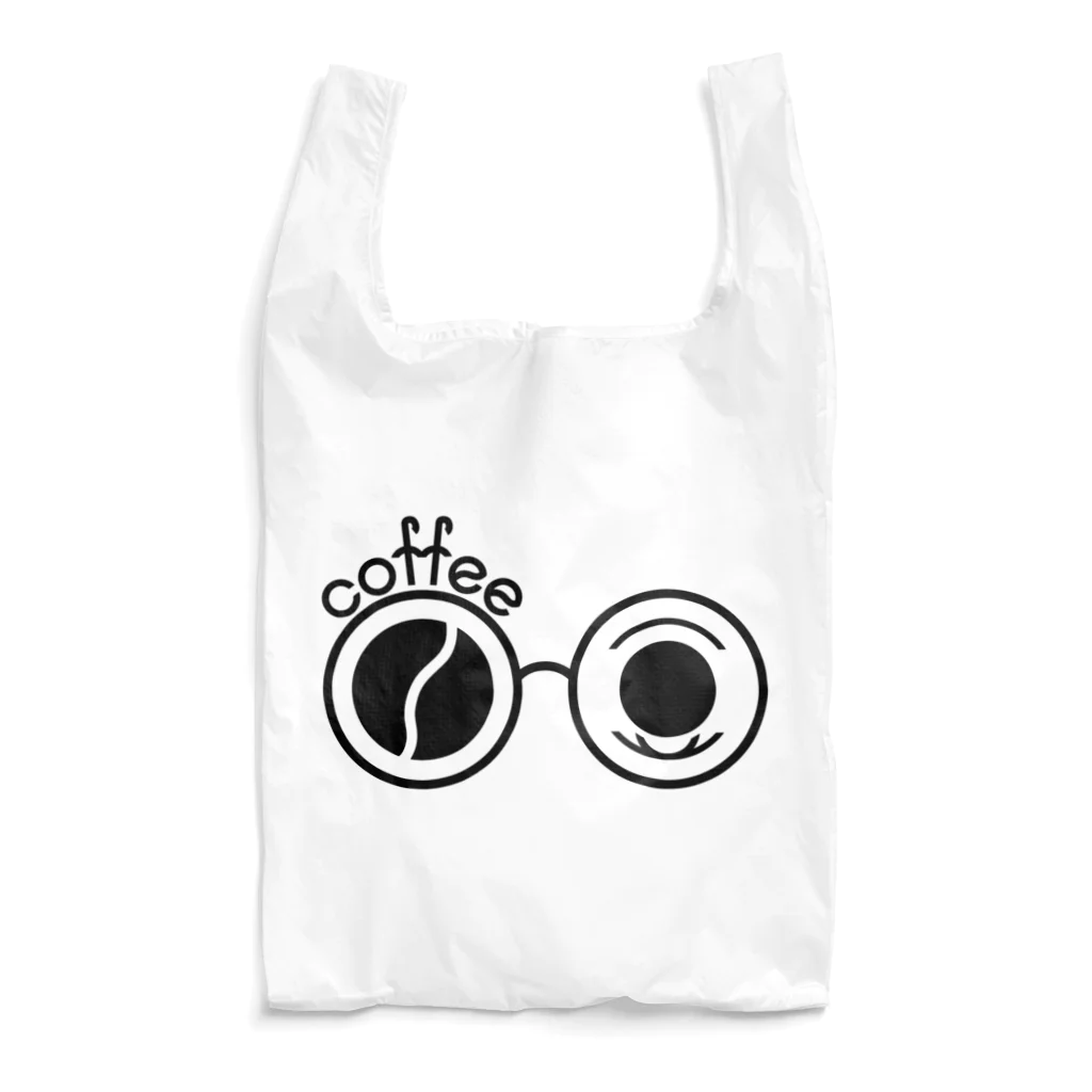 珈琲好きのメガネ女子のm&c  (ロゴブラック)  Reusable Bag