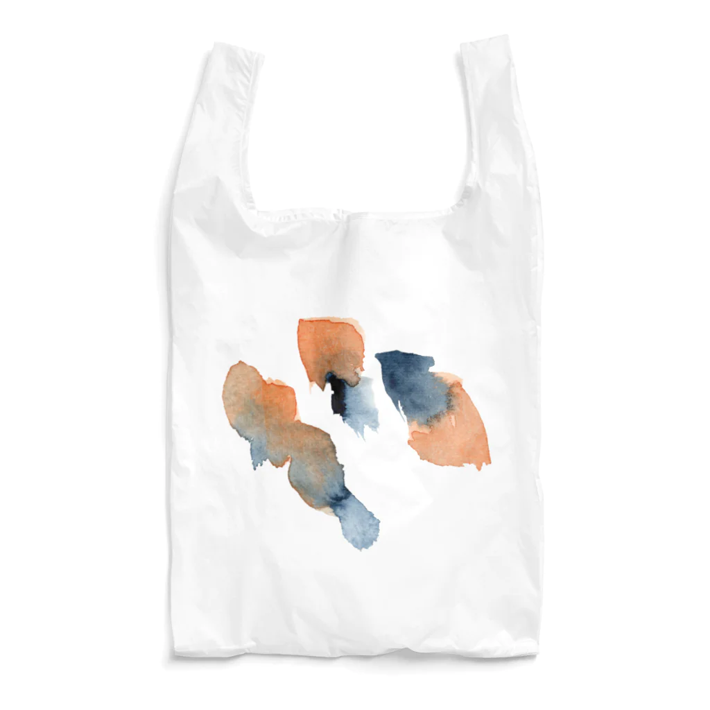 c5watercolorの水彩ペイント・オレンジ&インディゴ Reusable Bag