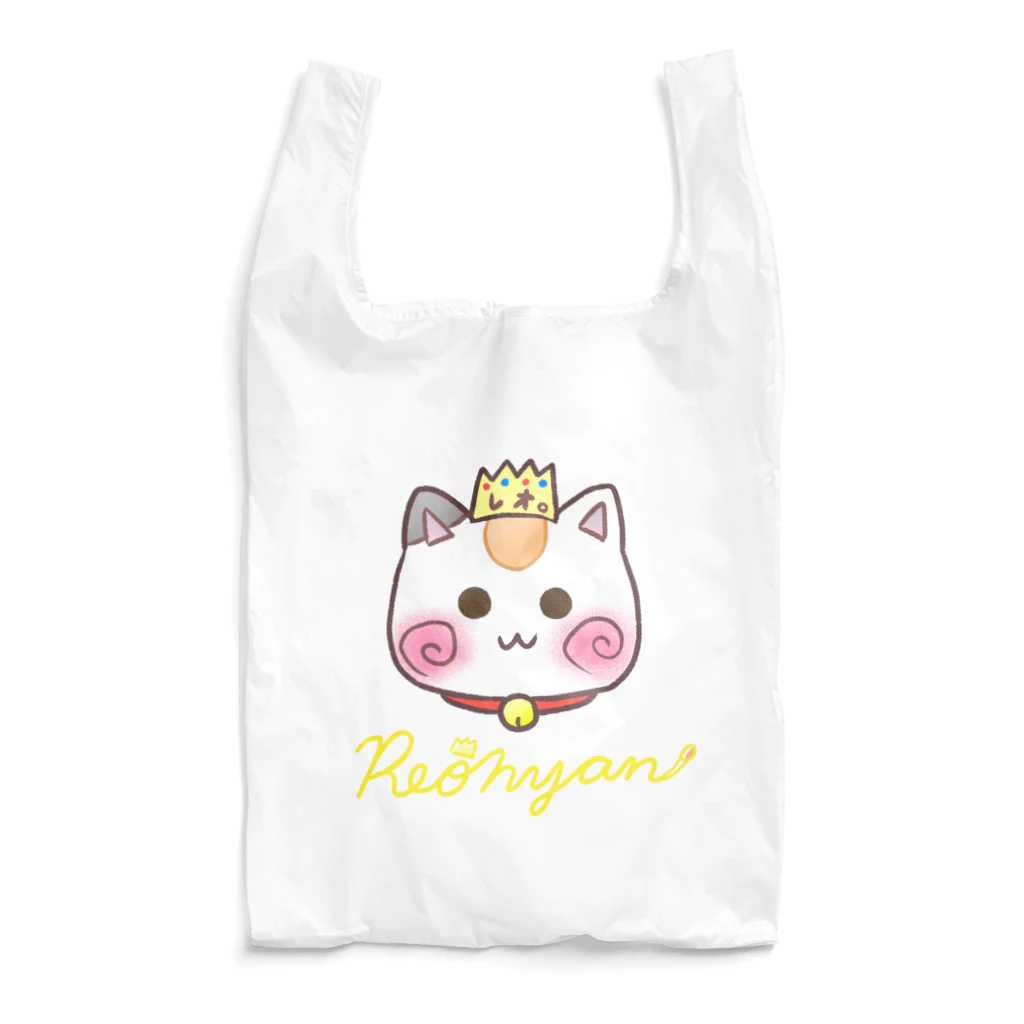 旅猫王子れぉにゃん👑😼公式(レイラ・ゆーし。)の(黄色ロゴ)顔だけれぉにゃん Reusable Bag