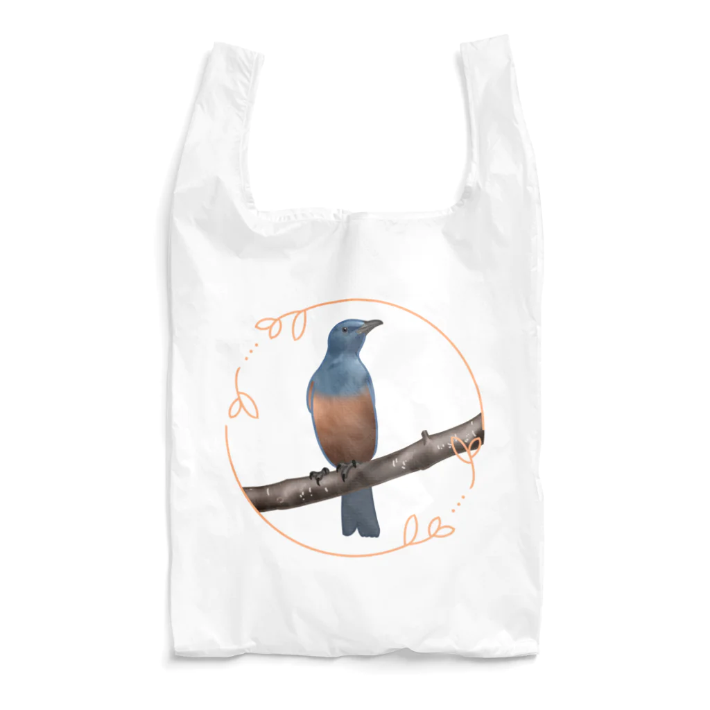 やちよ｜リアル鳥イラストのイソヒヨドリさん♂ Reusable Bag