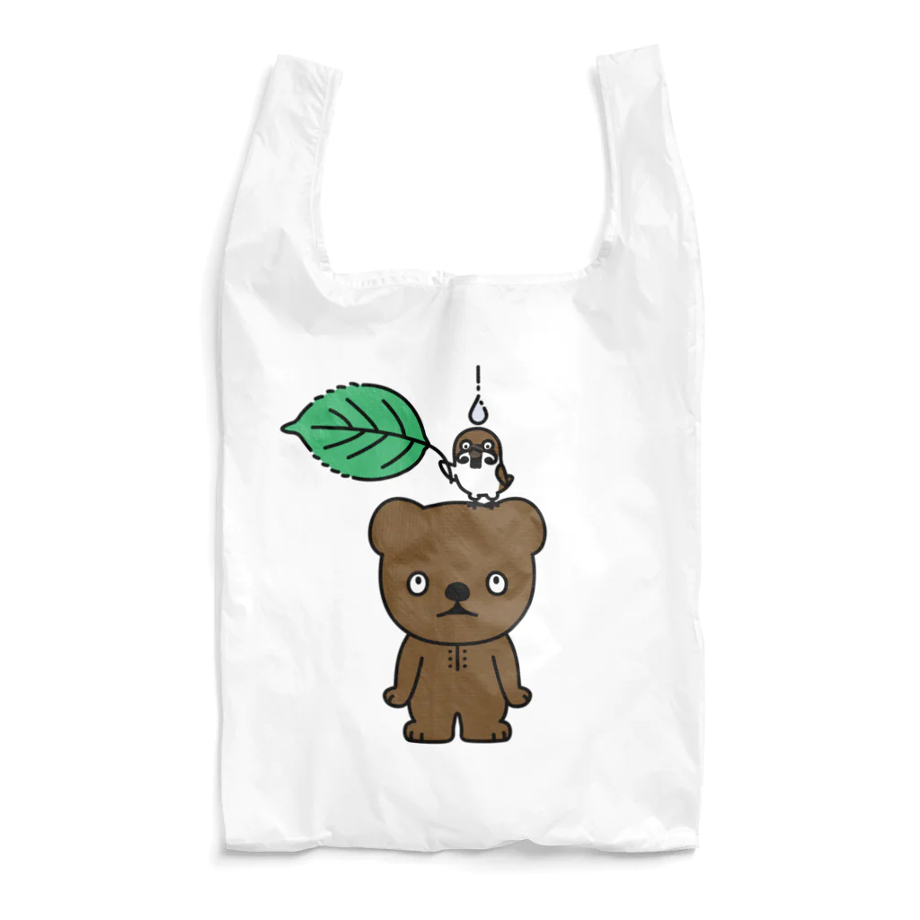 イラスト MONYAAT のこぐまとスズメと雨のしずく Reusable Bag