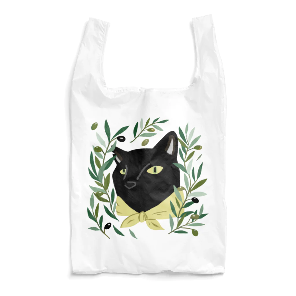 kikkutontonのオリーブ畑の黒猫ちゃん Reusable Bag