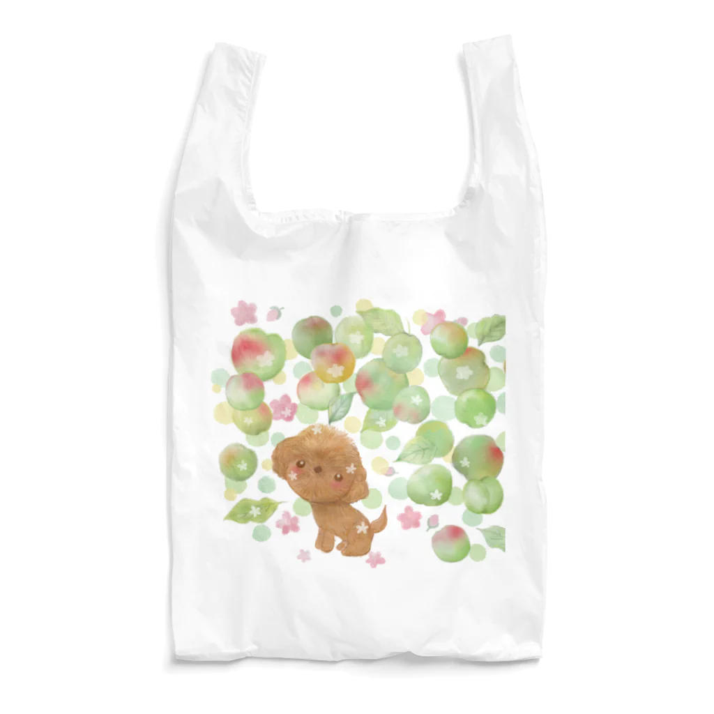 Vegefru　bouquet　　　　　　　＜ベジフルブーケ＞のトイプードルと梅の実 Reusable Bag
