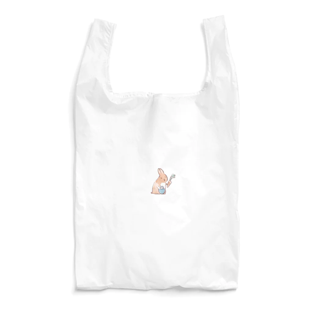 つぶらどっとこむ。のおかいものうさぎ　茶色 Reusable Bag