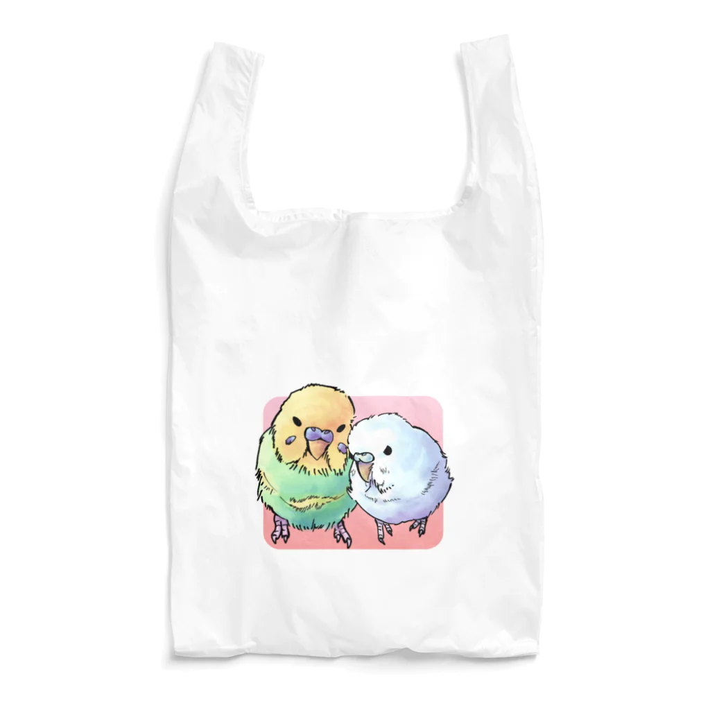 ひーはくちゃんねる公式アイテムのひーちゃんとはく新イラストアイテム背景有 Reusable Bag