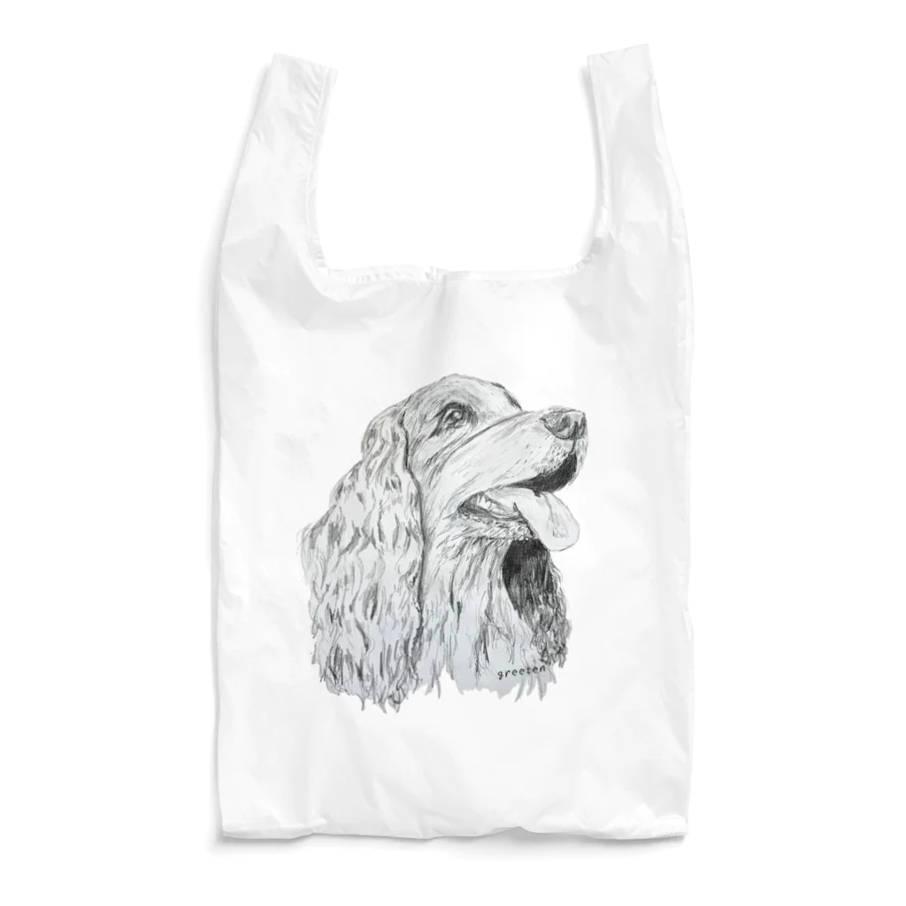 greetenのコッカースパニエル　アート犬　　ホワイト Reusable Bag