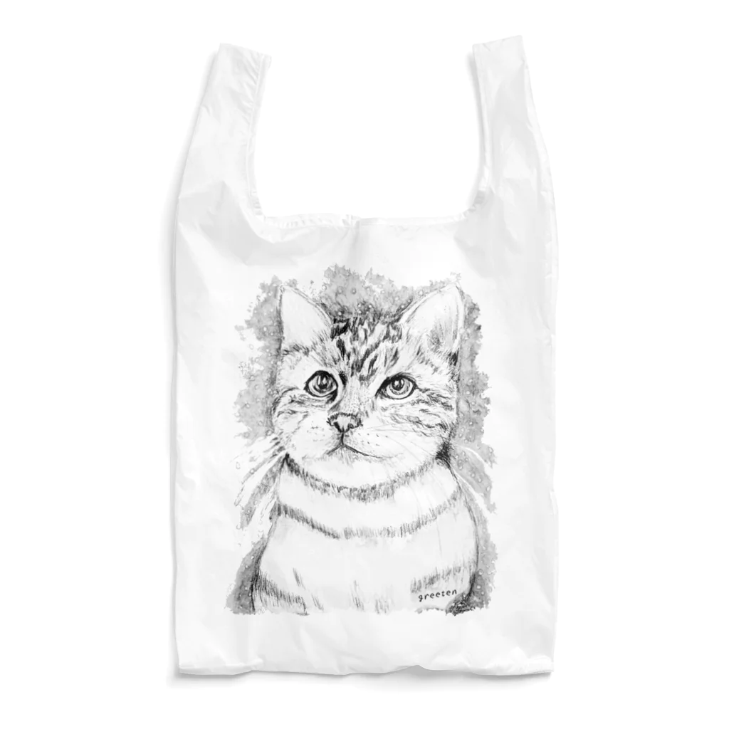 greetenのアート猫　モノクロ　 Reusable Bag