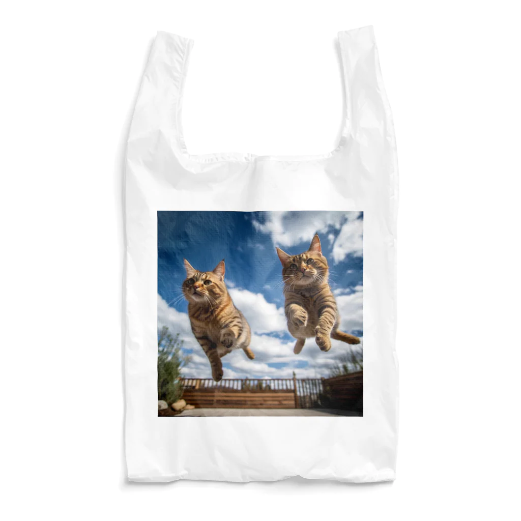 miyabi-catのジャンピングキャットTシャツ Reusable Bag