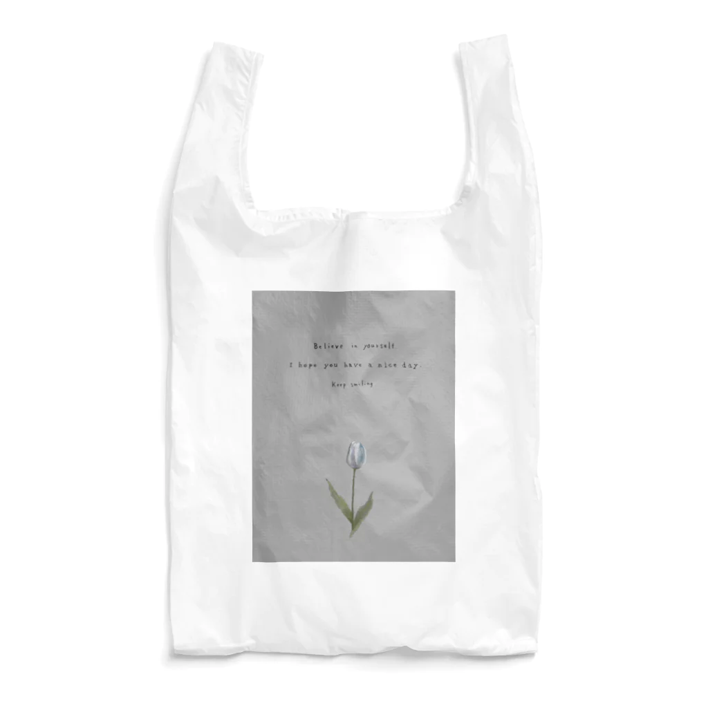 rilybiiのTULIP, white gray blue . エコバッグ