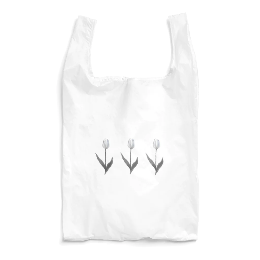 rilybiiのThree TULIP, White gray blue . Reusable Bag